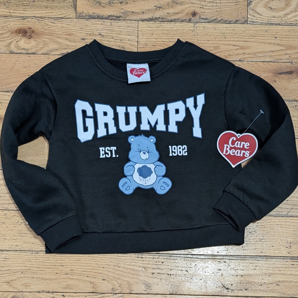 NEW! Care Bears Black Grumpy Bear Sweatshirt Girls XS (6) *C5